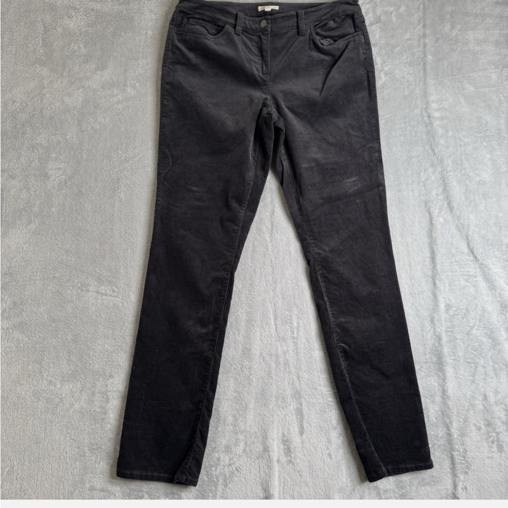 Eileen Fisher Pants Womens 8 Gray Ankle Straight Stretch Corduroy Mid Rise Cords